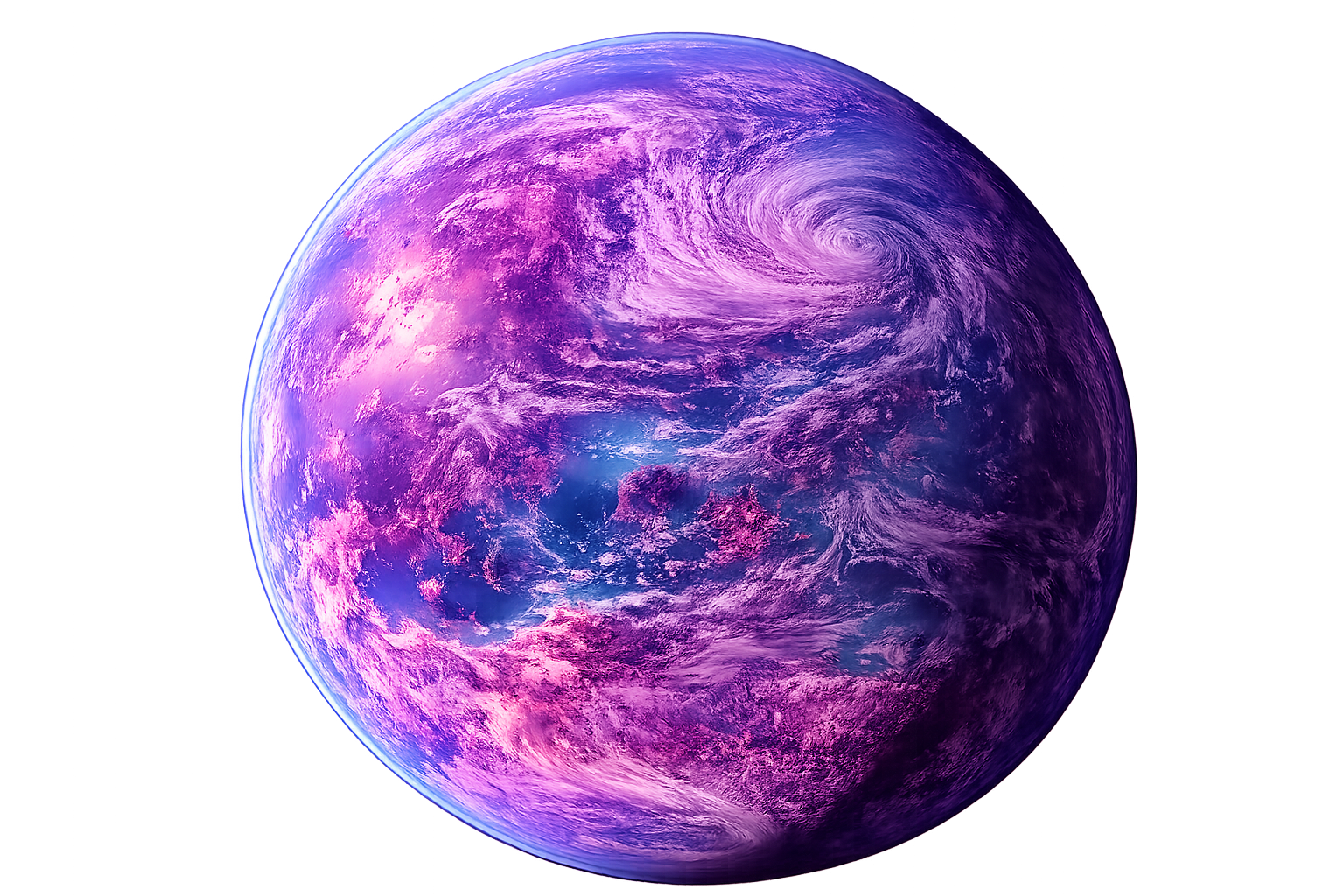 Azura-7b, an ocean world wrapped in violet cloud bands